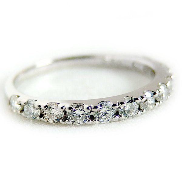 〔鑑別書付〕プラチナPT900　天然ダイヤリング 指輪　ダイヤ0.50ct　9.5号　ハーフエタニテ...