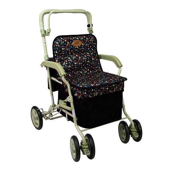 島製作所 シルバーカー マーチS 小花BK 代引不可