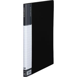 （まとめ） TANOSEE クリヤーファイル（台紙入） A4タテ 20ポケット 背幅14mm ダーク...