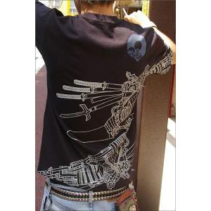 戦国武将Tシャツ 〔加藤清正〕 XSサイズ 半袖 綿100% ブラック(黒) 〔Uネック おもしろ〕 代引不可