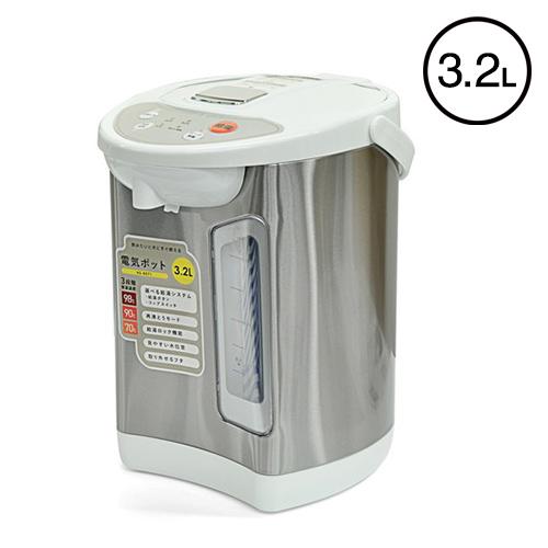 ベルソス 電気ポット 3.2L VS-KE71 ポット お湯 ホワイト系 保温 安全 簡単 湯沸かし...