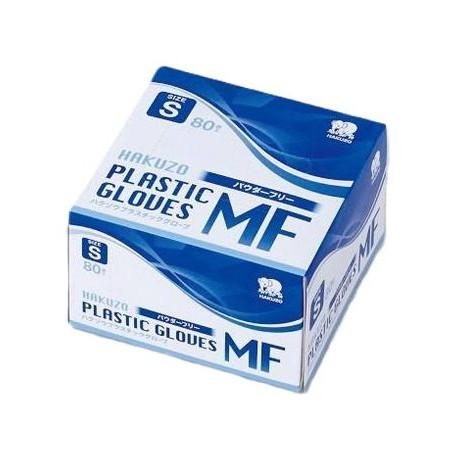 ハクゾウメディカル ハクゾウ プラスチックグローブMF パウダーフリー80枚/ケース/S 代引不可