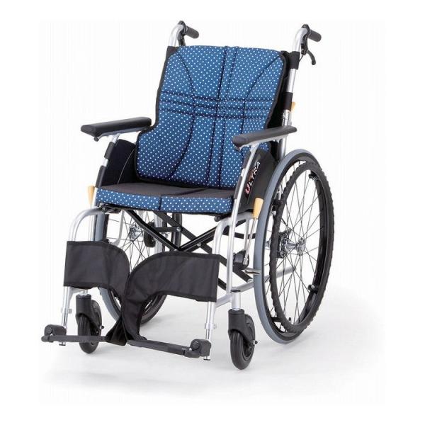 日進医療器 車いす 車椅子 ウルトラシリーズ 自走式 NA-U1 インディゴ 38cm 代引不可