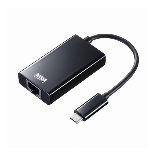 USB3.2 TypeC-LAN変換アダプタ USBハブポート付・ブラック USB-CVLAN4BK...