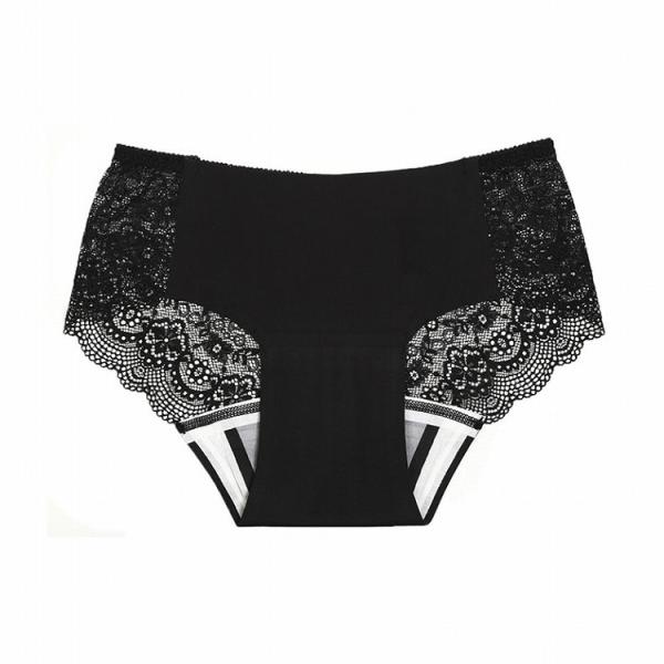 吸水型サニタリーショーツレースタイプ 87902APS L ブラック