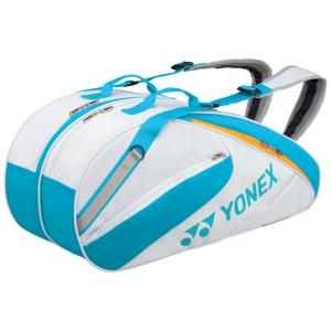Yonex ヨネックス TEAM SERIES ラケットバッグ6 リュック付き・テニスラケット6本用 BAG1732R カラー ホワイト×オーシャンブルー｜rcmdsp