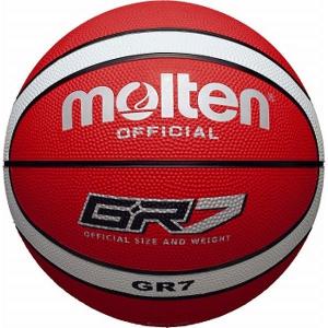 モルテン Molten ゴムバスケットボール7号球 GR7 レッド×ホワイト BGR7RW｜rcmdsp