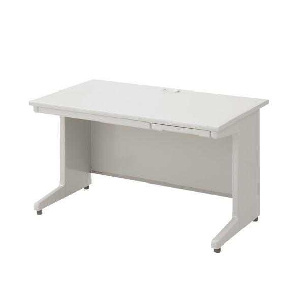 プラス 組立式スチールOAデスクシステム 平机 引出し付き エルグレー 幅1000×奥行700×高さ...