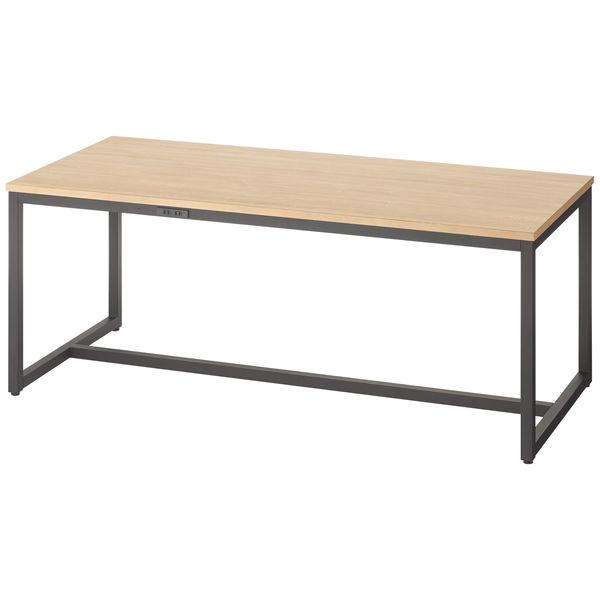 アスプルンド　ブラックフレームテーブル（コンセント付き）　ナチュラル　幅1800×奥行800×高さ7...