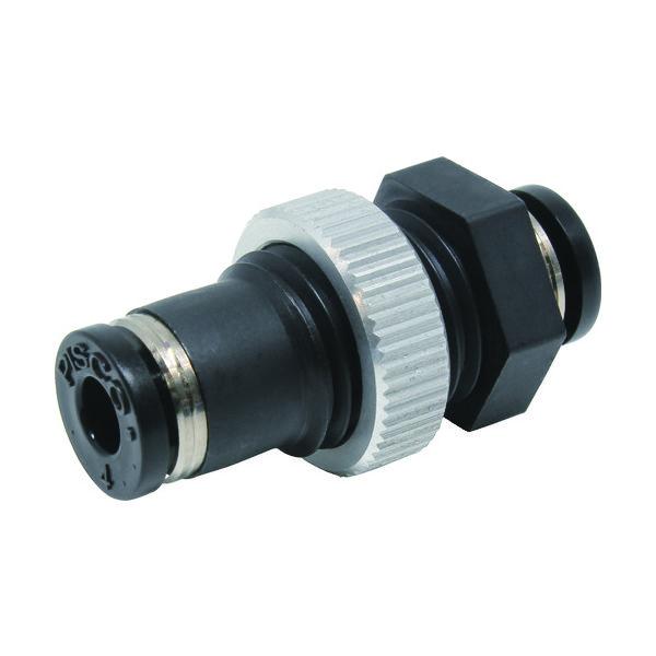 日本ピスコ PISCO チューブフィッティング 隔壁ユニオンP 4×4 PMP4 1個 378-19...