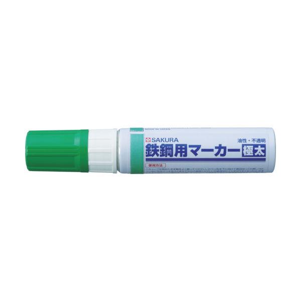 サクラクレパス サクラ 鉄鋼用マーカー極太 緑 PKK-J-29G 1本 384-8124（直送品）