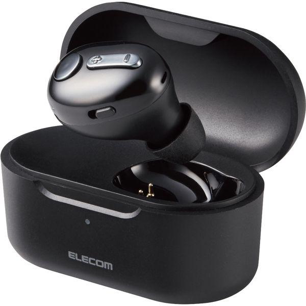 Bluetoothヘッドセット 片耳(左右対応) 小型 充電ケース付き MEMSマイク ブラック L...