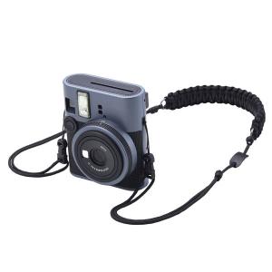 カメラストラップ 首掛け/肩掛け/たすき掛け チェキ instax ロープ編み ブラック IC-STSDKNBK エレコム 1個（直送品）