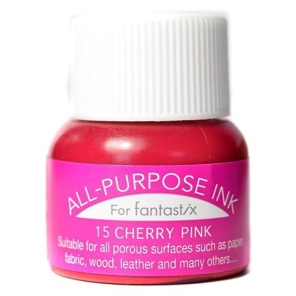 ツキネコ オールパーパスインク 多用途インク 布 皮革 紙 木材 15ml チェリーピンク API-...