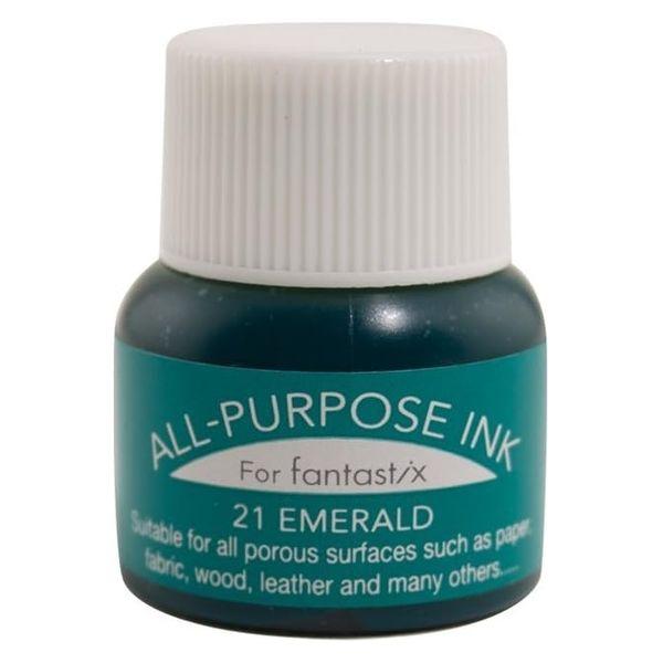 ツキネコ オールパーパスインク 多用途インク 布 皮革 紙 木材 15ml エメラルド API-21...
