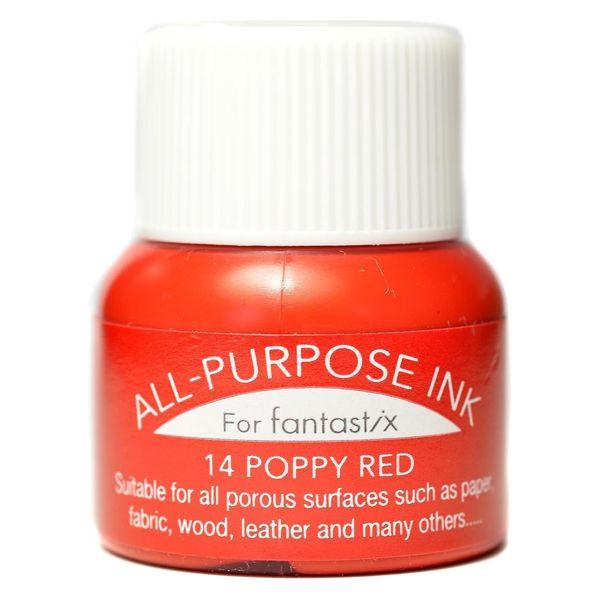 ツキネコ オールパーパスインク 多用途インク 布 皮革 紙 木材 15ml ポピーレッド API-1...