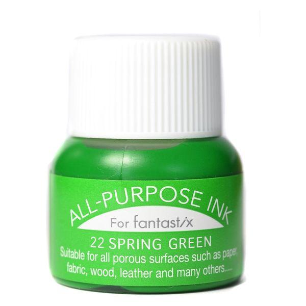 ツキネコ オールパーパスインク 多用途インク 布 皮革 紙 木材 15ml スプリングスリーン AP...