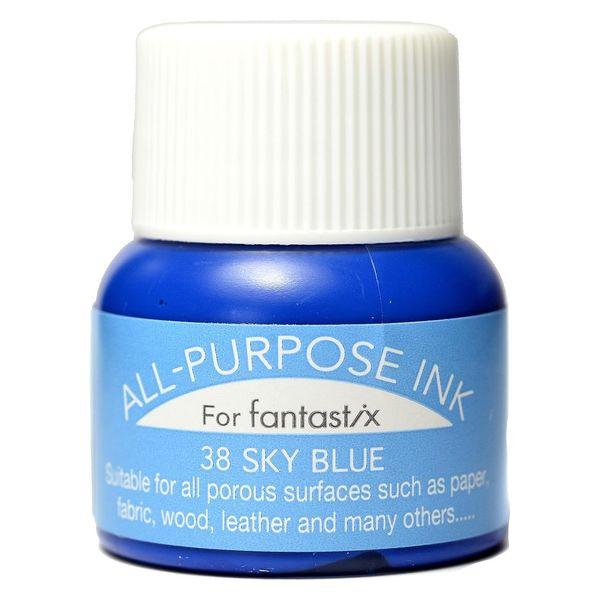 ツキネコ オールパーパスインク 多用途インク 布 皮革 紙 木材 15ml スカイブルー API-3...