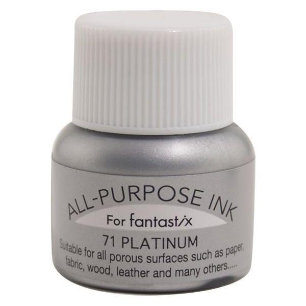 ツキネコ オールパーパスインク 多用途インク 布 皮革 紙 木材 15ml メタリック プラチナ A...