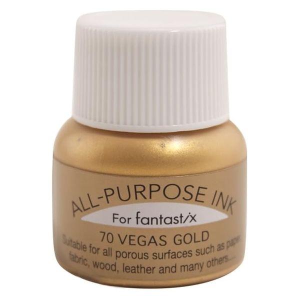 オールパーパスインク 多用途インク 布 皮革 紙 木材 15ml メタリック ベガスゴールド API...