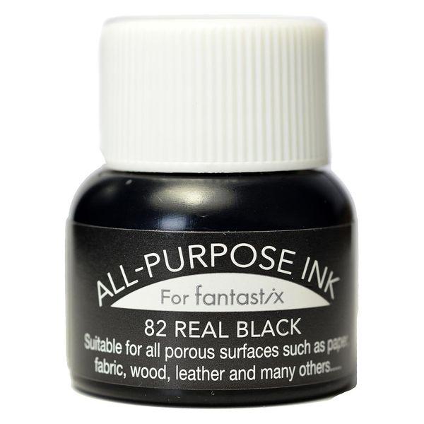 ツキネコ オールパーパスインク 多用途インク 布 皮革 紙 木材 15ml リアルブラック API-...