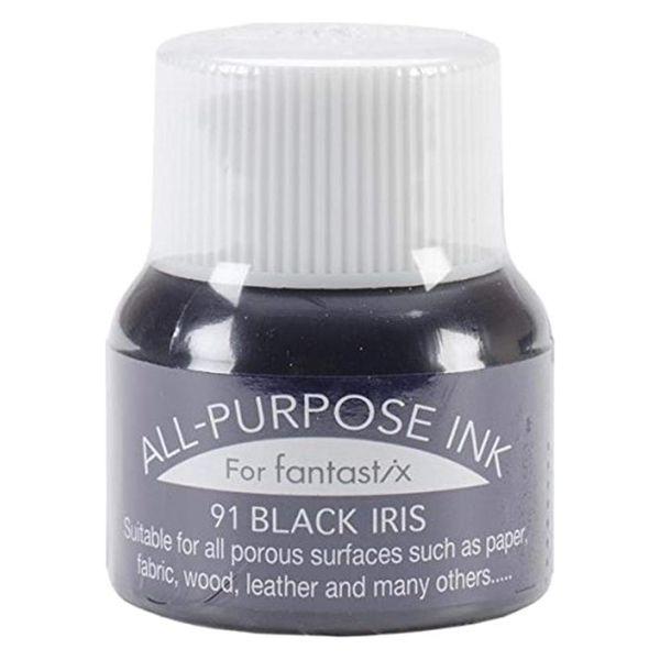 ツキネコ オールパーパスインク 多用途インク 布 皮革 紙 木材 15ml ブラックアイリス API...