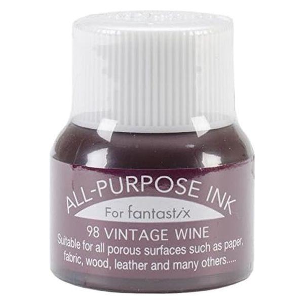 ツキネコ オールパーパスインク 多用途インク 布 皮革 紙 木材 15ml ビンテージワイン API...