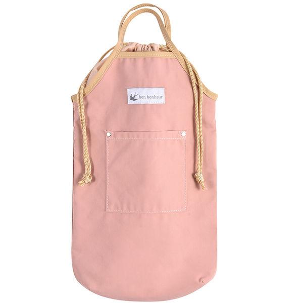 大河商事 シューズバッグ 丸洗い 薄くて丈夫 間口広め 大人も使える 巾着 ピンクベージュ bon0...