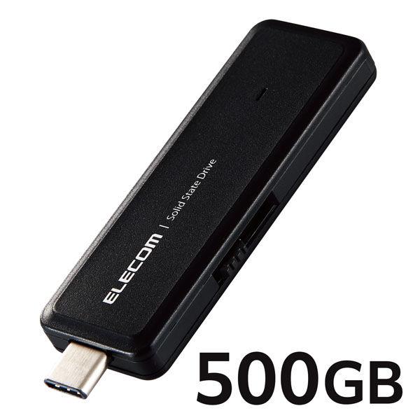 SSD 外付け 500GB USB3.2(Gen2) 小型 USBメモリ型 ブラック ESD-EMH...