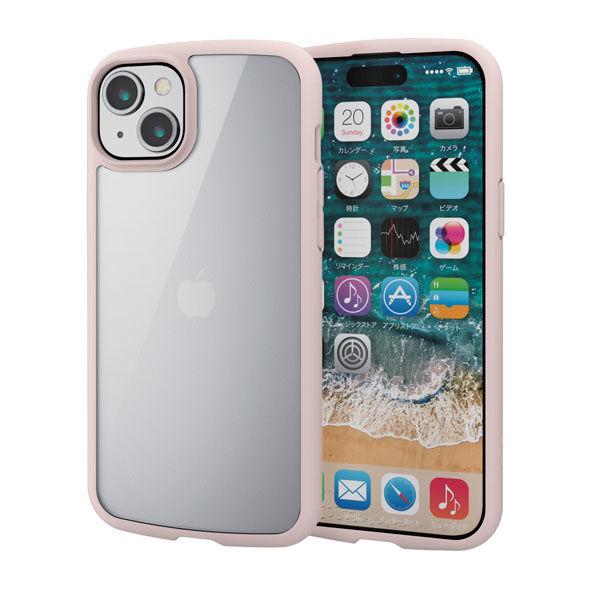 iPhone15 Plus ケース 衝撃吸収 フレームカラー ピンク PM-A23BTSLFCPN ...