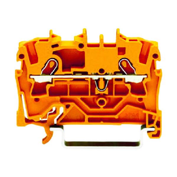 ワゴジャパン WAGO スプリング式中継端子台 2001シリーズ2線式用 橙色 2001-1202-...