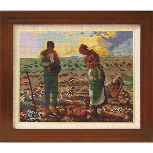 オリムパス製絲 クロスステッチ 刺しゅうキット アートギャラリー 晩鐘 ミレー作 ベージュ 7216...
