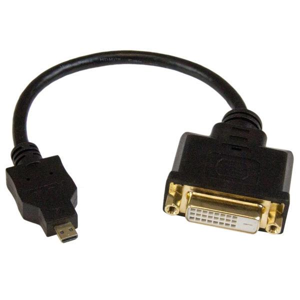 マイクロ HDMI - DVI変換アダプター／20cm　HDDDVIMF8IN　1個　StarTec...
