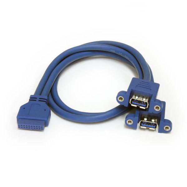 2x USB 3.0増設 M/B接続パネルマウント型ケーブル　USB3SPNLAFHD　1個　Sta...