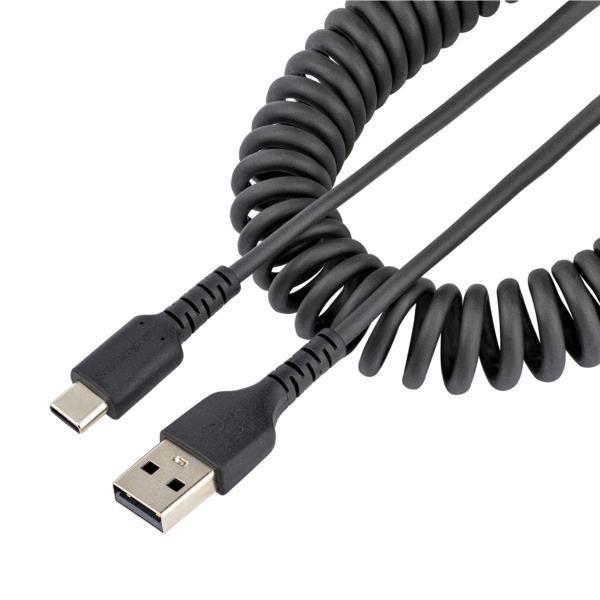 高耐久USB-A - USB-Cケーブル 1m コイル型　R2ACC-1M-USB-CABLE　1個...