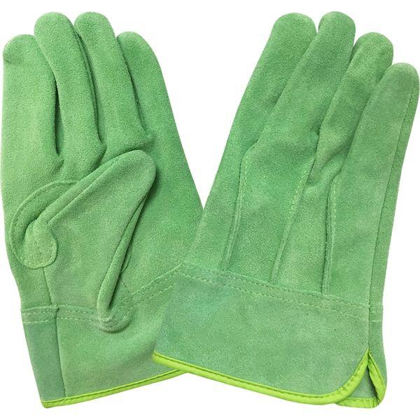 エースグローブ 作業手袋 牛革製 グリーン 女性用Mサイズ 現場系女子 AG2552 1双（直送品）