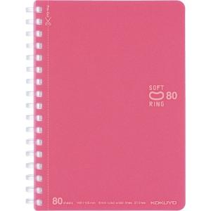 コクヨ ソフトリングノート（ドット入り罫線）　Ａ６　８０枚　ライトピンク ス-SV358BT-LP 1セット（10冊）（直送品）