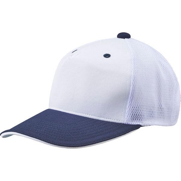 DESCENTE(デサント) 帽子 帽子 野球 フロントパネルキャップ S ホワイト×ネイビー C7...