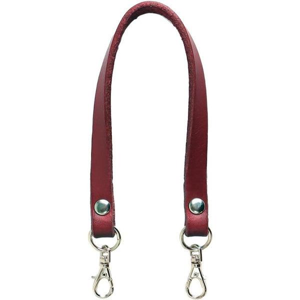日本紐釦貿易 本革 口金用持ち手 1本手 シルバー W約8mm×H約22cm 赤 MAW19-R-S...