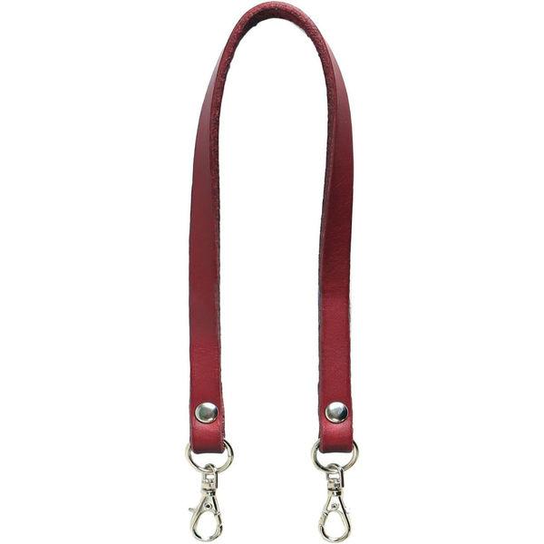 日本紐釦貿易 本革 口金用持ち手 1本手 シルバー W約8mm×H約33cm 赤 MAW20-R-S...