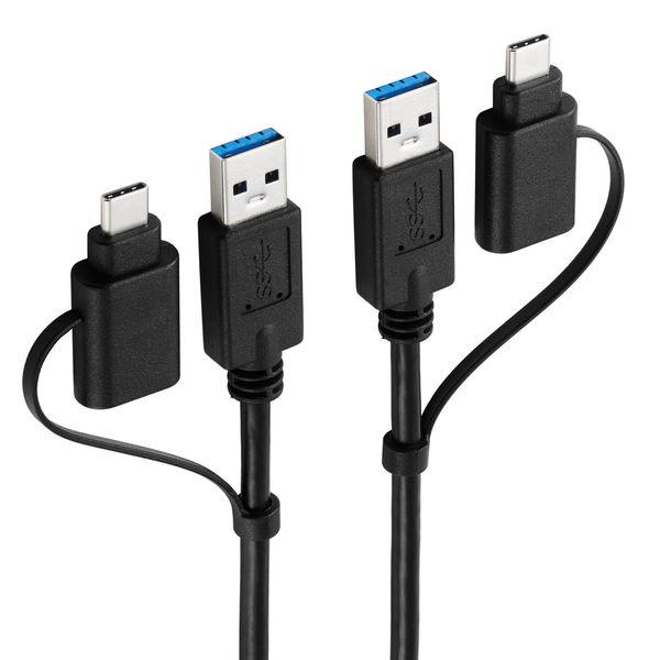 データ移行ケーブル USBリンクケーブル 1.5m Windows11/10/Mac対応 黒 ECU...