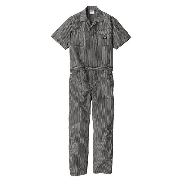 コーコス信岡　Dickies  D-7102  ライト　ストレッチヒッコリー　半袖ツナギ M ブラッ...