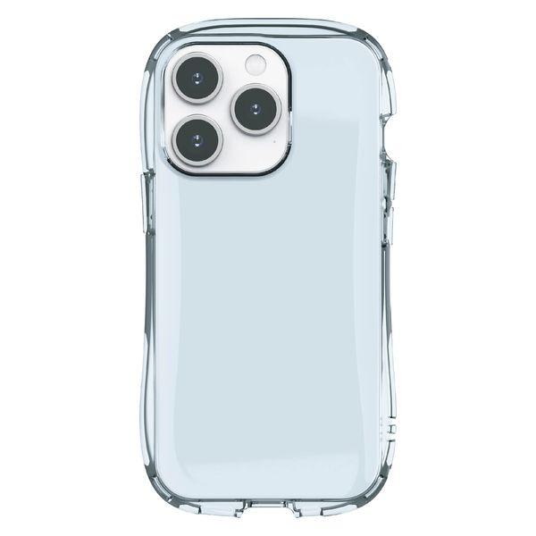 グルマンディーズ iPhone15Pro 対応クリスタルクリアケース ライトブルー GMD-17LB...