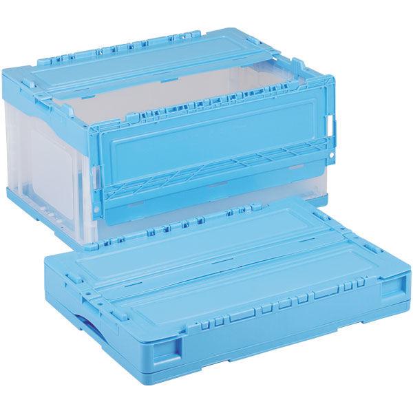 軽量折りたたみコンテナ CSS41NR 41L ブルー透明 ACCN385 1セット（10個） 岐阜...