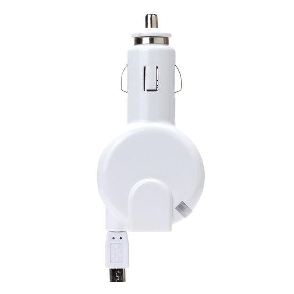 PGA microUSBコネクタケーブル 0.6m ＆ USB1ポート搭載 巻き取り式 車載用DC充...