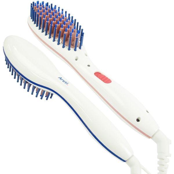 Areti（アレティ） マイナスイオン マイナスイオンヒートブラシ ヘアアイロン ミニ ストレート ...