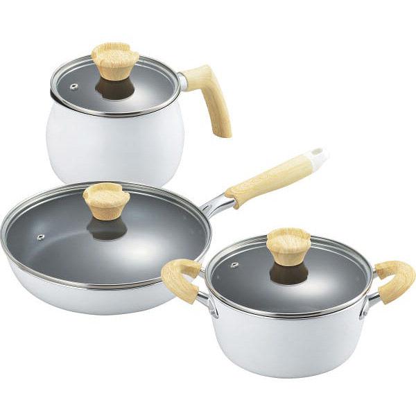 タマハシ ナチュラプラス アルミ鍋3点セット 25-6377-414 1箱（直送品）