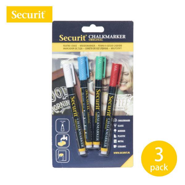 Securit　Chalkmarkers　チョークマーカー（スリム）ベーシックアソート4本入/箱　1...