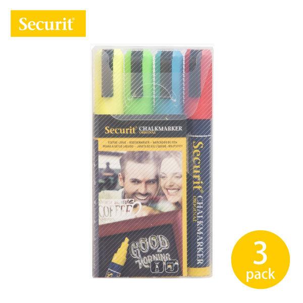 Securit　Chalkmarkers　チョークマーカー（レギュラー）ベーシックアソート4本入/箱...