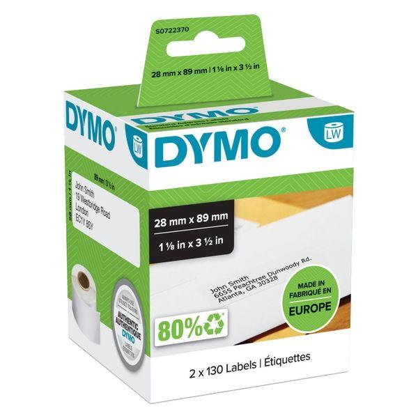 DYMO（ダイモ） ダイモ ラベルプリンター用 アドレスラベル(M) 28×89mm 130枚×2ロ...
